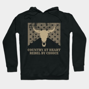 Country at heart, rebel by choice Retro Vintage Country Music Hoodie